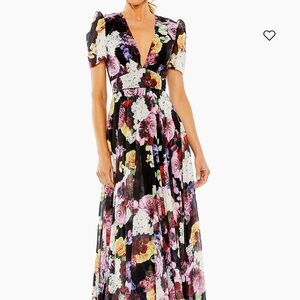 Mac Duggal Ieena Floral Chiffon Gown